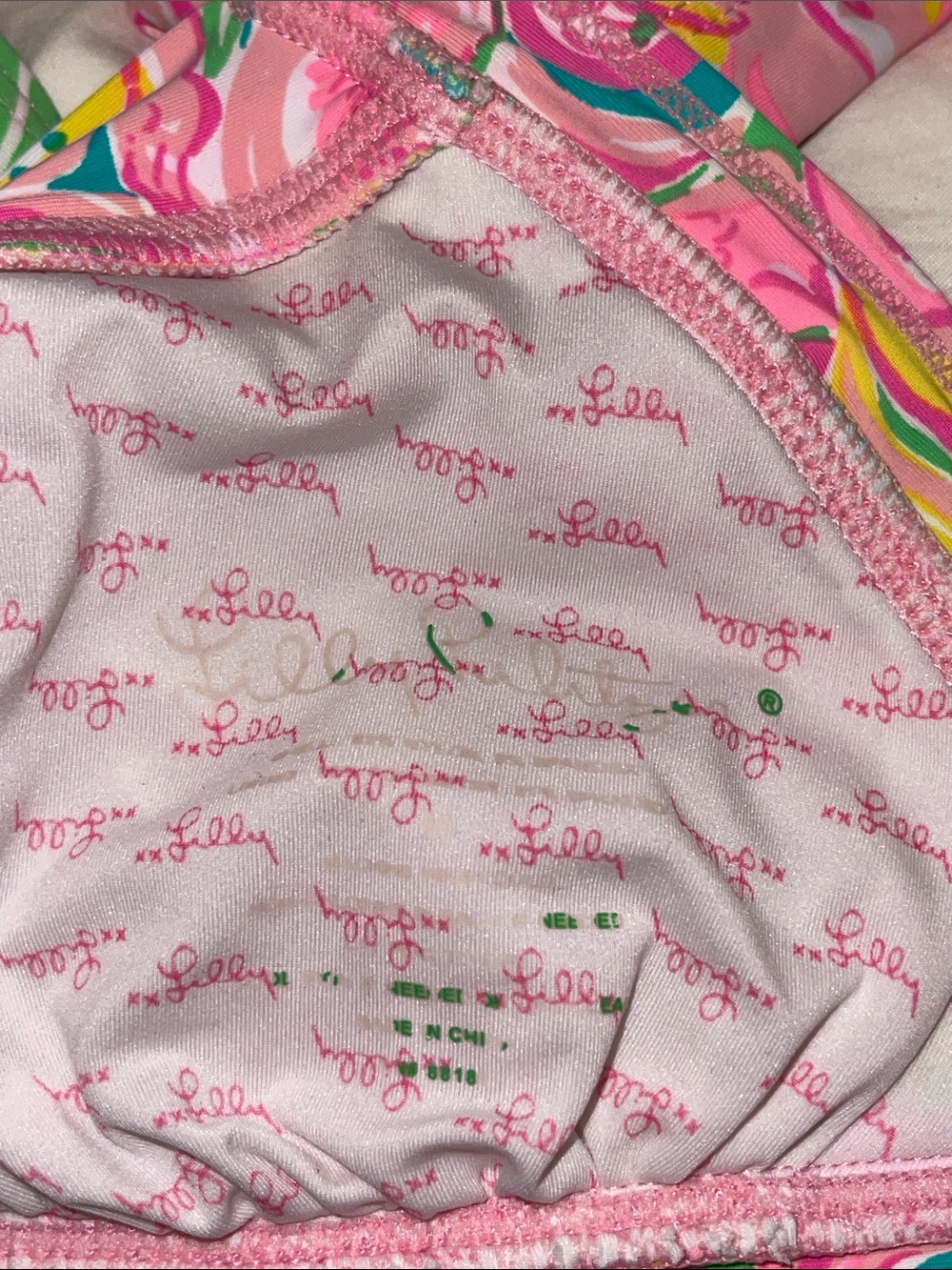 Lilly Pulitzer “All Nighter” Pink Multicolor Swirl Halter Bikini - Picture 6 of 6